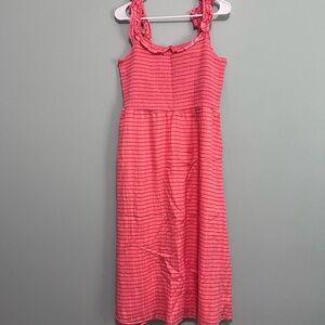 Carve Designs Coral Striped Casual Dress